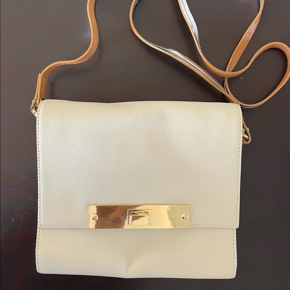 Vince Camuto Ivory Leather crossbody bag